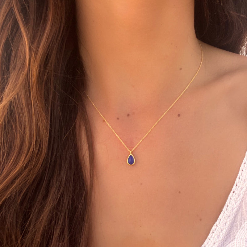NEITA LAPIS LAZULI GOLD NECKLACE SET