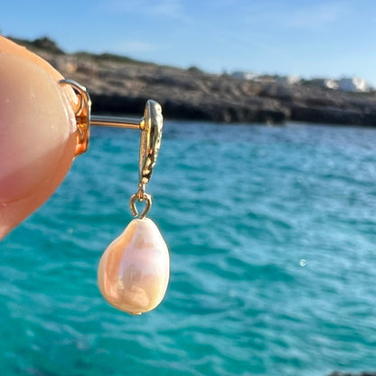 PENDIENTES PERLA ORO