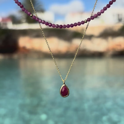 CONJUNTO COLLAR RUBI ORO