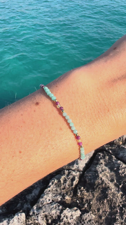 BRACELET SOUL AMÉTHYSTE RUBIS PÉRIDOT