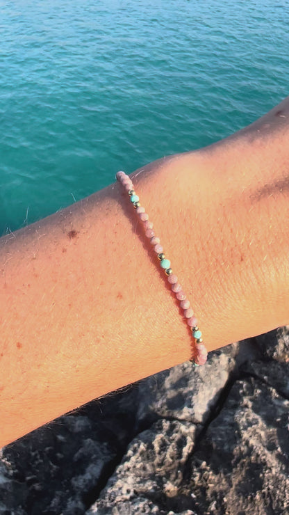 PULSERA SOUL RODOCROSITA TURQUESA