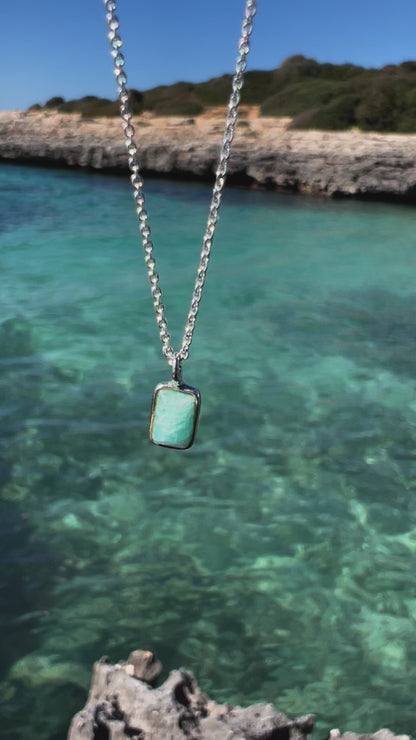 SQUARE AMAZONITE NECKLACE