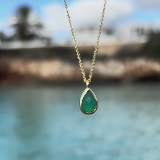 COLLAR DROP GREEN ORO